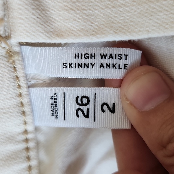 Loft Cream High Waist Skinny Ankle Jean - Picture 4 of 5